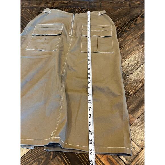 Soho Apparel Y2K Military Green Grunge Skirt Women Large Hobbit Spring Cargo - Picture 6 of 9